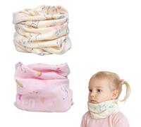 KEWUF 2 Pcs Écharpe Cache-cou Enfants Coton Automne Hiver Écharpe Bébé Boucle Cache-cou Foulards Bébé Filles et Garçons - Licorne + Lapin