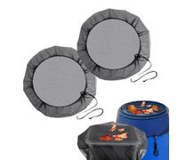 KEWUF 2 Pcs rete a botte di pioggia, copertura per botte di pioggia set con cavo a trazione, rete reggente regolabile ad alta qualità, rete di rete protettiva barile, protezione decidua, 80 cm