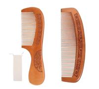 KEWUF 2 Pièces Peigne en Bois, Comb de Naissance en Bois, Peigne Accouchement, Comb Bébé, Avec Sac de Rangement, Cadeau Future Maman, Cadeau Femme Enceinte