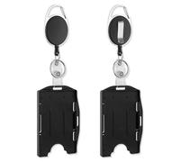 KEWUF 2Pcs Porte Badge, porte badge rigide, Porte Badge, Porte-Cartes en PC Plastique, Vertical et Horizontal, Cartes Porte-Badge pour Clé De Proximité, Carte De Crédit, Nominatif et Carte D'identité