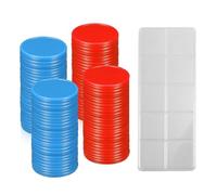 KEWUF 30 Pièces Jetons De Jeux Écolier, 25 mm Counting Chip en Plastique, Ronds Double Face Compteurs Dapprentissage, avec Grille Décimale, pour Apprendre à Compter, Additionner et Soustraire