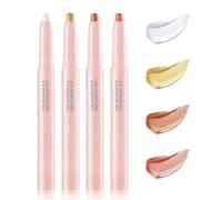 KEWUF 4 Pcs Fard a Paupiere en Stick Taupe, fard a paupiere stick, crayon fard a paupiere, crayon yeux, Crayon à paupières Pivotant 12 Heures de Longue Durée, Haut Pigment Super étanche