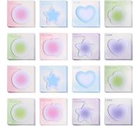 KEWUF 480 Pièces Note Autocollant pour enfants, 16 copies Feuilles Forme De Coeur Auto-Adhésif Couleur Notes Adhésives,Listes De Choses À Faire Et Rappels Repositionnable pour L'École,La