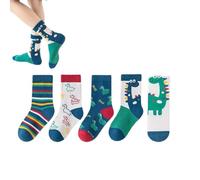 KEWUF 5 paires Chaussettes Enfants Garçons Filles de sport Football Coton Unisexe colorées de compression Enfants Respirantes