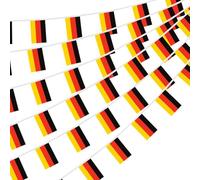 KEWUF 7M Guirlande Drapeau Allemand, Banderole Allemand, 20 Petit Drapeau Allemagne 14 * 21cm pour Decoration Coupe du Monde Fête Nationale Oktoberfest Euro Foot Match Stade Bar Jardin