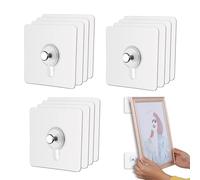 KEWUF Attache Murale Sans Percer, Clous de Suspension Auto-adhésifs, Fixations pour Cadres, Accroche Tableau Adhésif, Convient pour Images, Affiches, Photos, Tableaux Décoratifs (12 Pièces)