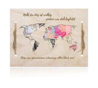 KEWUF Carte Félicitations Mariage, Carte en Bois, Carte Félicitations, Emballage Cadeau, Mariage Cadeau Saint Valentin Anniversaire, Pour le Partenaire, la Famille, les Amis (Carte du Monde)