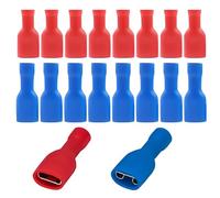 KEWUF Lot de 100 cosses electriques a sertir bornes de câble femelles à déconnexion rapide entièrement isolées pour 1,5-2,5 mm² (16-14 AWG) Bleu, rouge pour 0.5-1.5mm² (22-16 AWG)