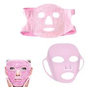 KEWUF Lot de 2 masques rafraîchissants pour le visage, masque anti migraine Masque glacé en silicone, Masque pour les yeux, Rafraîchissant réutilisable, Kit de soins de la peau pour femme, Réduit les