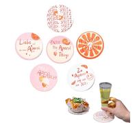 KEWUF Lot de 6 dessous de verre Aperol, aperol spritz, aperol, Dessous de verre amusants avec dictons, Cadeau pour les amateurs d'Aperol, Décoration de table d'été, 10 x 10 cm