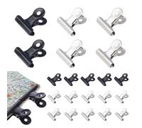 KEWUF Lot de 60 pinces Bulldog de 22 mm en métal pour emballages alimentaires, mini pinces à photo, petites pinces à papier, pinces à reliure, pinces à papier pour la maison et le bureau