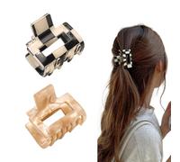 KEWUF Pince à Griffes Cheveux, Pince cheveux, Lot de 2 Pince à Cheveu Pince a Cheveux Con Griffes Épaisses Petite Pince à Cheveux en Acrylique Hair Claw Clip pour Femmes Filles (2 Couleurs)