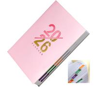 KEWUF Poprun Agenda 2026, Agenda 2026 Semainier A5, Carnet De Planning 2026, Couverture Dorée Par Stamping, Plan Quotidien Pour Élèves, Gestion Du Temps (Rose, Format A5, 156 Pages)