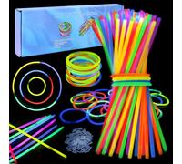 KEWUZY Lot de 100 bâtons lumineux à craquer pour enfants - Bracelets lumineux multicolores - Pour décoration de fête, festival, mariage, Noël, Nouvel An