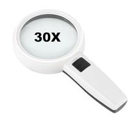 KEWUZY Loupe de Lecture, Loupe de Lecture 30X avec 3 LED Lumière, Loupe Lumineuse pour la Lecture, Loupe Grossissante à Main pour Lecture, Bijoux, Observation et Travaux Manuels