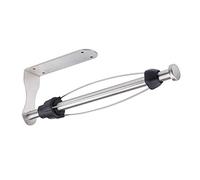 KEWUZY Porte-rouleau d'essuie-tout en acier inoxydable avec effet d'amortissement, utilisable à une main, sans perçage, auto-adhésif et percable, pour cuisine et salle de bain, argenté