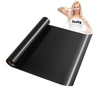 KEWUZY Rouleau Vinyle Thermocollant Noir 30,5 cm × 5 m, Flex Thermocollant pour Tissus, Tissus Vinyle Thermocollant pour Cricut Machine de Découpe Silhouette, Tissus, Motifs DIY