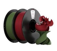 kexcelled PLA Mat Filament pour Imprimante 3D 1,75 mm +/- 0,03 mm, Texture de Couleur Mat, Convient à la Plupart des Imprimantes FDM, Total 2kg Pack, Olive Verte/Rouge Chelsea