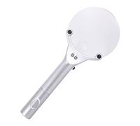 Kexia Ordinateur De Poche Verre Grossissant, sans Loupe d'image, L'ordinateur De Poche 2 Lampes LED 90Mm Lentille en Acrylique, pour Lire Le Journal