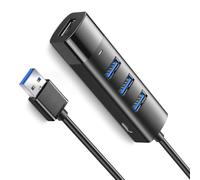 KEXIAO Adaptateur USB 3.0 à 4 ports pour ordinateur portable 5 Gbps adaptateur multiport portable de voyage pour claviers de PC, accessoires d'ordinateur portable