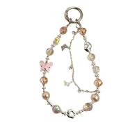 KEXIAO Bracelet de téléphone à perles avec papillon mignon et breloque numérique Accessoire de téléphone tendance pour téléphones et sacs