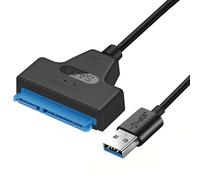 KEXIAO Câble adaptateur USB 3.0 pour disque dur de 2,5", convertisseur de transfert de données rapide 6 Gbit/s avec UASP (noir)