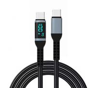 KEXIAO Câble USB C vers USB C 100 W - Câble de charge rapide USB C en nylon tressé avec affichage numérique pour smartphones et tablettes