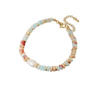 KEXIAO Chaîne de perles en pierre naturelle tissée à la main avec pendentif en perles pour femme