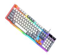 KEXIAO Clavier de jeu rétroéclairé à 104 touches, câble USB ergonomique pour clavier de connexion filaire PC