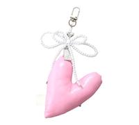 KEXIAO Élégant porte-clés en perles avec breloque pour téléphone, porte-clés unique rembourré en forme de cœur, nœud papillon, accessoire pour sac à main, sac à main