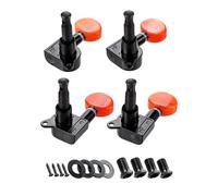 KEXIAO Ellipses Head Coque transparente 2R2L Chevilles d'accordage de guitare avec bagues et vis pour ukulélé basse Remplacement