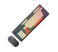 KEXIAO Ensemble clavier souris filaire avec bouton silencieux, design anti-fuite, clavier ergonomique pour le bureau, les plugs à domicile et le jeu