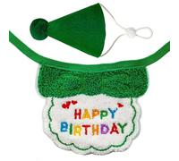 KEXIAO Lot de 2 bavoirs réglables pour animal de compagnie avec chapeau d'anniversaire et chiens doux et confortables pour un événement spécial