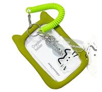 KEXIAO Porte-cartes photo avec oreilles de chat, transparent, porte-cartes, porte-clés, étui de protection pour cartes, belles pochettes pour cartes de bus