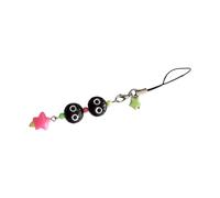 KEXIAO Porte-clés fait à la main en alliage de résine pour téléphone - Boule de charbon noire et étoile - Accessoire de sac pour les amateurs de mode