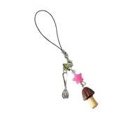 KEXIAO Porte-clés vintage en forme de champignon - Pendentif de téléphone - Ornement à suspendre pour les amateurs de mode et les adeptes de style rétro