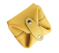 KEXIAO Porte-monnaie élégant avec fermeture à boucle, compact, cosmétique, organisé, porte-cartes, clés, organisé pour les voyages, jaune, 9x4x9cm