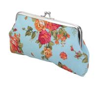 KEXIAO Porte-monnaie en toile avec fermoir pour femme et fille Motif floral