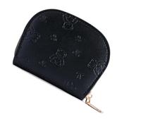 KEXIAO Portefeuille compact en cuir synthétique pour femme avec plusieurs emplacements pour cartes et fermetures éclair pour voyager et faire du shopping en toute sécurité, Noir , 11x8.5x2.5cm