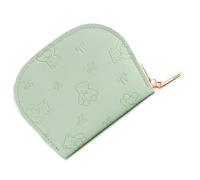 KEXIAO Portefeuille compact pour femme en cuir PU avec plusieurs emplacements pour cartes et fermetures éclair pour voyager et faire du shopping en toute sécurité, vert clair, 11 x 8,5 x 2,5 cm