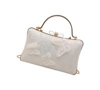 KEXIAO Sac à bandoulière de style chinois pour femme, sac à main à la mode, sac à main mignon, sac à bandoulière, pochette, porte-monnaie avec fermeture à boucle, blanc/jardin opulent, Taille unique