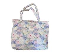 KEXIAO Sac à Bandoulière Imprimé Floral Matelassé Sac à Main Style Français Sac Aisselles Grande Capacité Sac à Provisions Étudiants Cartable, Violet, 40x26x8x64cm