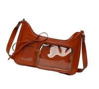 KEXIAO Sac de banlieue d'inspiration anime pour femme avec un design unique à nœud et des sacs à bandoulière pratiques pour un usage quotidien, marron, 28x15x8cm