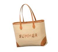 KEXIAO Sac de plage brodé surdimensionné pour femme, double poignée, sacs à bandoulière tissés pour les voyages, la gym, le shopping et les vacances, kaki, 40x10x35cm