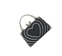 KEXIAO Sac de soirée pour femme avec bandoulière - Élégant sac à main à paillettes pour fête, Noir , 20x19cm
