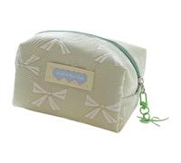 KEXIAO Trousse de toilette de style coréen, trousse de toilette portable, trousse de toilette, fermeture éclair, trousse de toilette de grande capacité, vert, 14x8x2cm