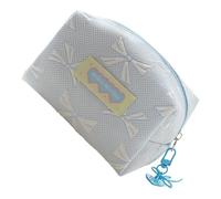 KEXIAO Trousse de toilette de style coréen, trousse de toilette portable, trousse de toilette, fermeture éclair, trousse de toilette de grande capacité, bleu, 14x8x2cm