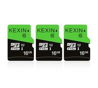 KEXIN Carte Micro SD 16Go de Haute Vitesse Jusqu'à 80 Mo/s, Lot de 3 Cartes Mémoire MicroSDHC 16 Go UHS-I U1 C10, Carte TF pour Appareil Photo de Sport, Caméra, Smartphone, Drone, Tablette, Dash Cam