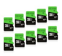 KEXIN Cartes Micro SD 16Go Lot de 10 Carte Micro 16 Go UHS-I U1 C10 10 Pièces MicroSD Carte TF pour Appareil Photo de Sport, Caméra Dôme Dash Cam, Téléphone Android