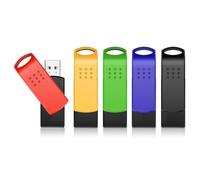 KEXIN Clé USB 128 Go 5 Pièces Pivotant Clé USB 2.0 Flash Drive Stockage Rotation Disque Mémoire Stick Multicolore